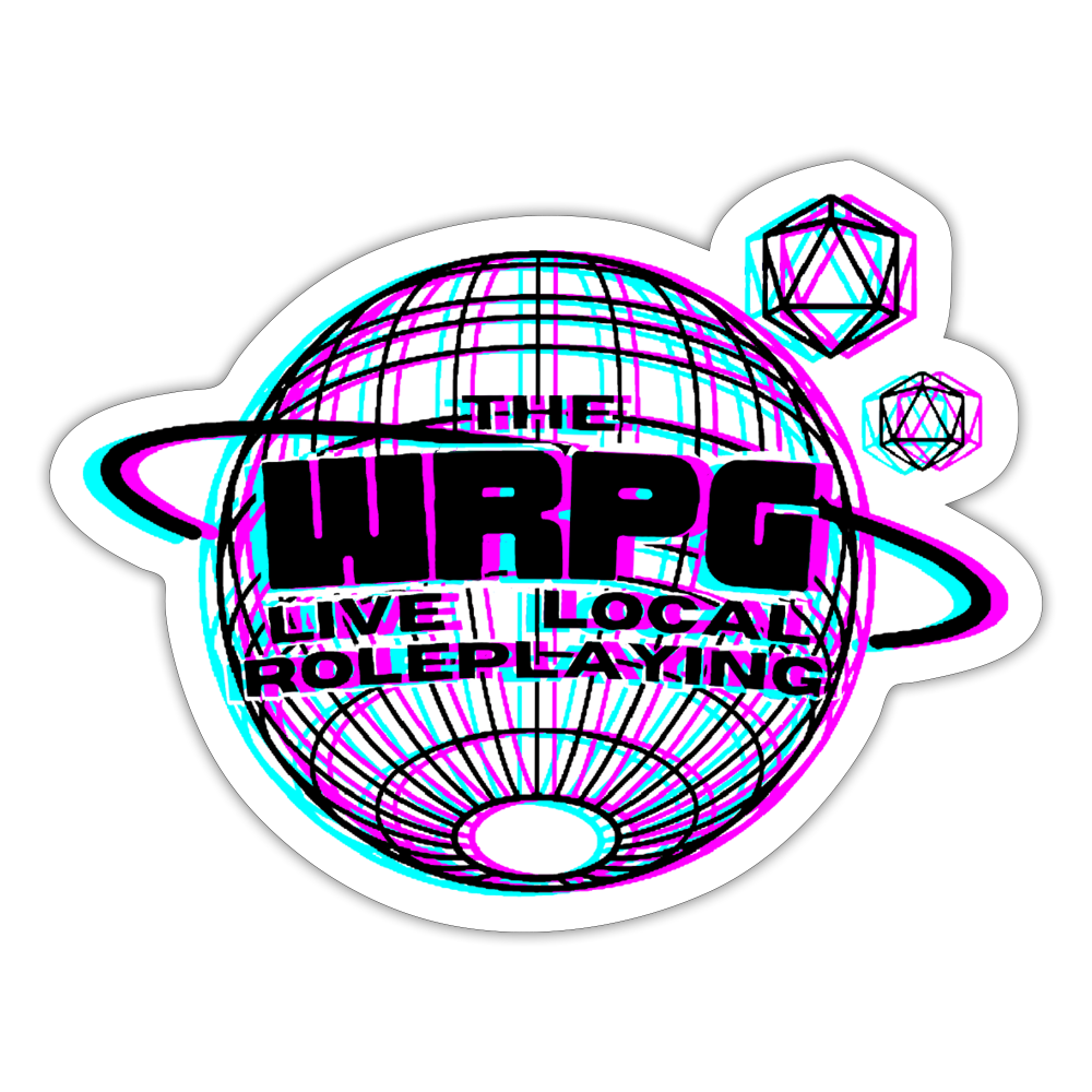 the WRPG 3d logo black Sticker - white matte