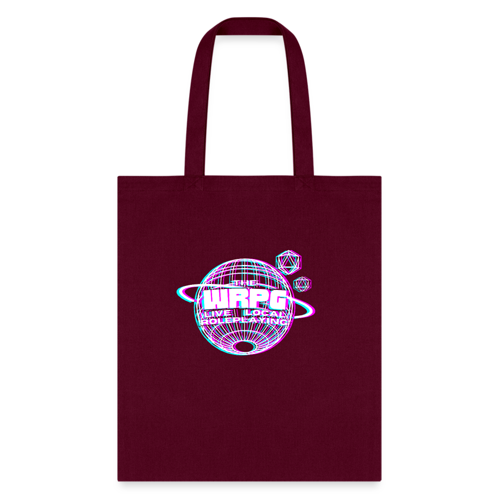 the WRPG 3d logo whiteTote Bag - burgundy