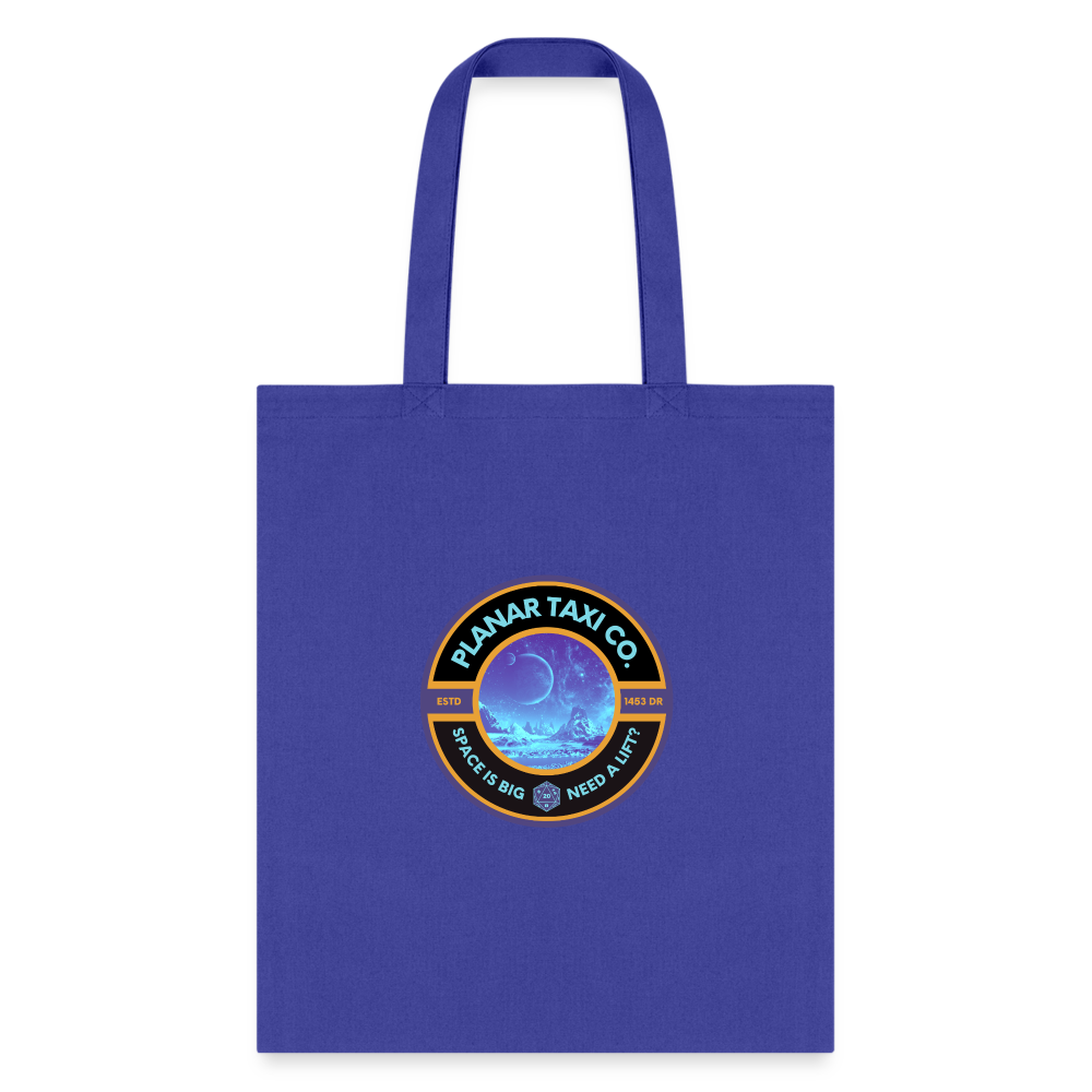 Planar Taxi Co. logo black Tote Bag - royal blue