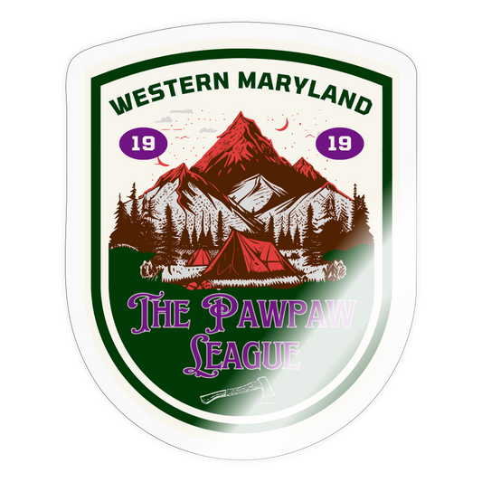 The Pawpaw League Logo white Sticker - transparent glossy