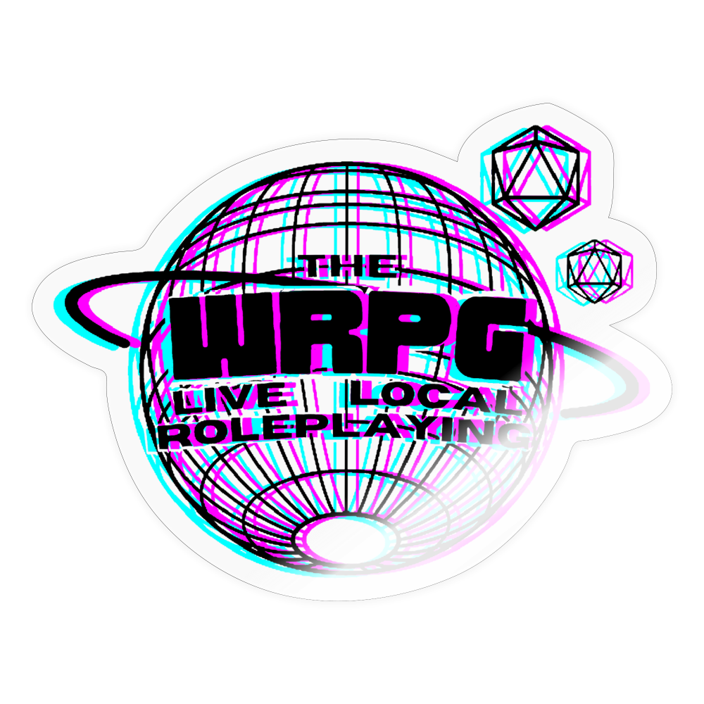 the WRPG 3d logo black Sticker - transparent glossy