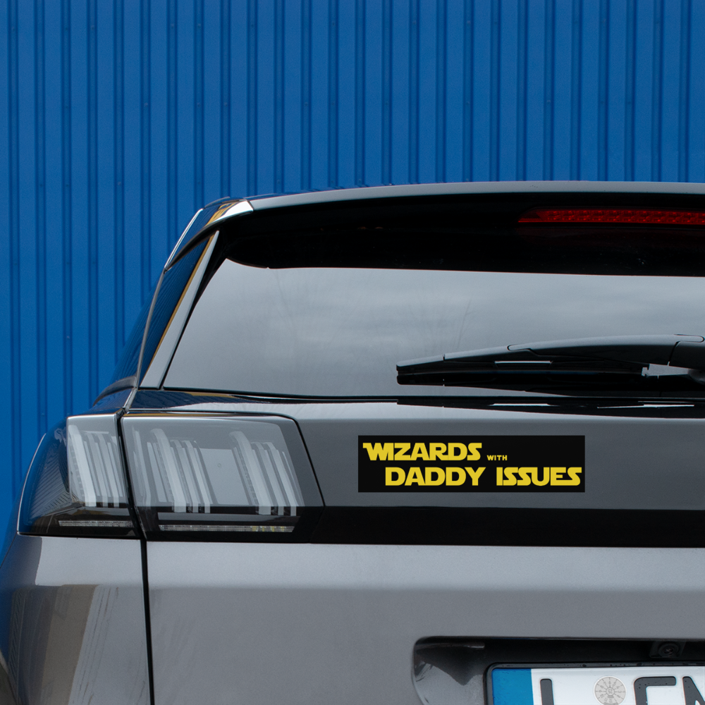 Wizards with Daddy Issues Bumper Sticker - white matte