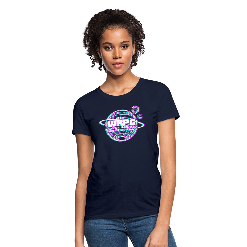 the WRPG 3d logo white Women's T-Shirt - navy