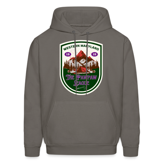 The Pawpaw League Logo white Hoodie - asphalt gray