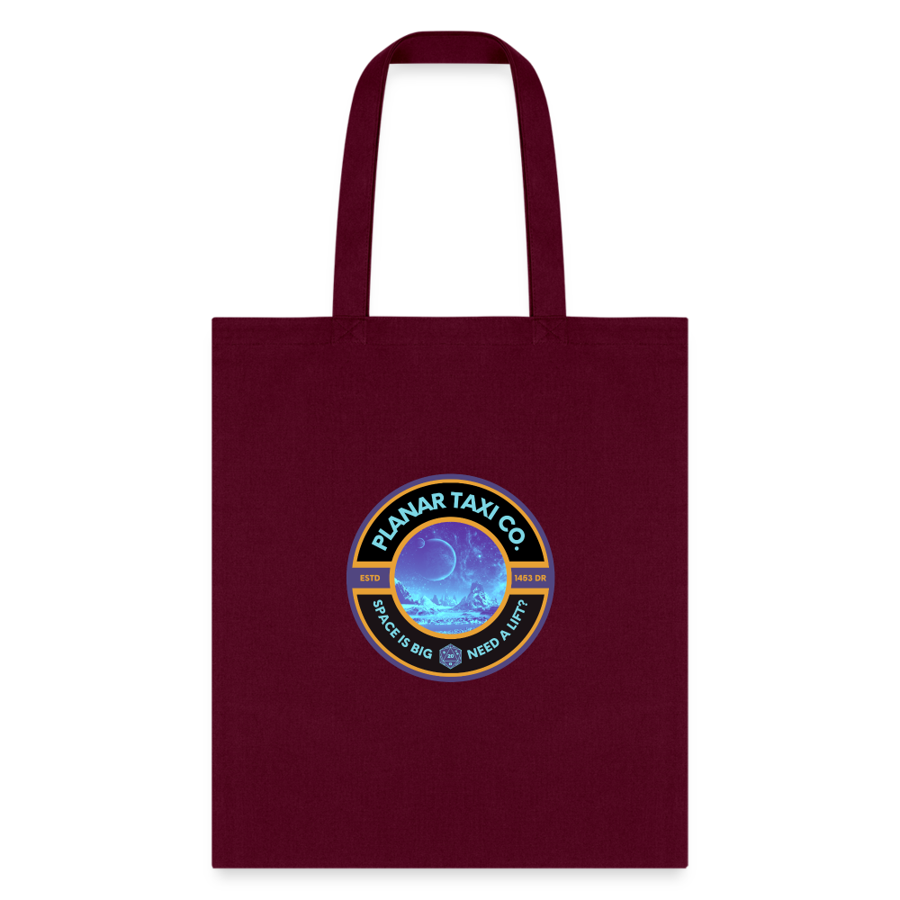 Planar Taxi Co. logo black Tote Bag - burgundy