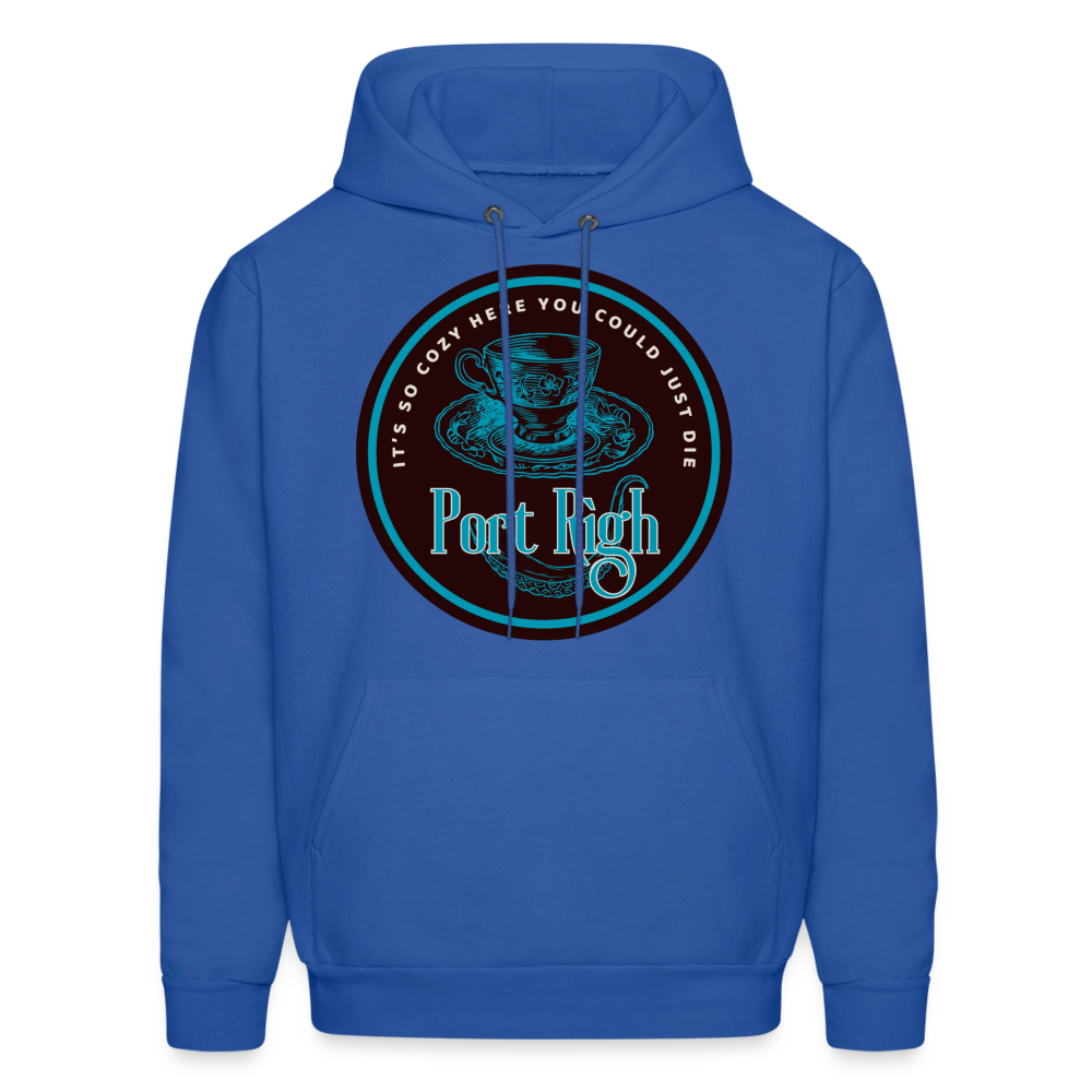 Port Righ Logo white Hoodie - royal blue