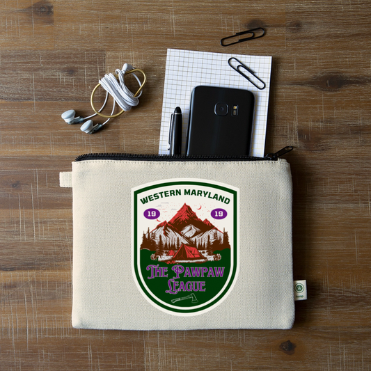 the Pawpaw League Logo Carry All Pouch - natural