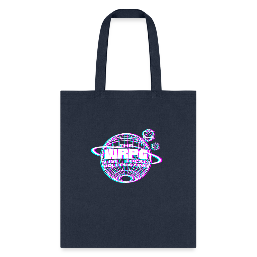 the WRPG 3d logo whiteTote Bag - navy