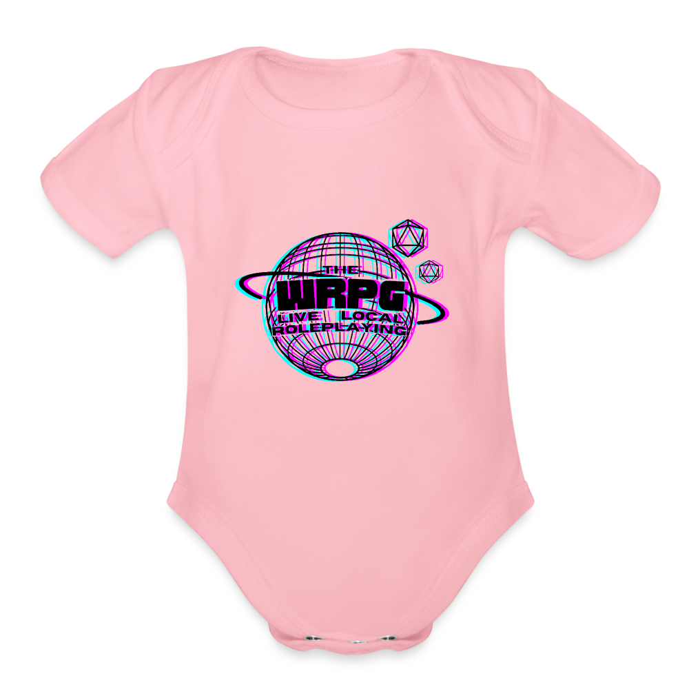 the WRPG 3d logo black Baby - light pink