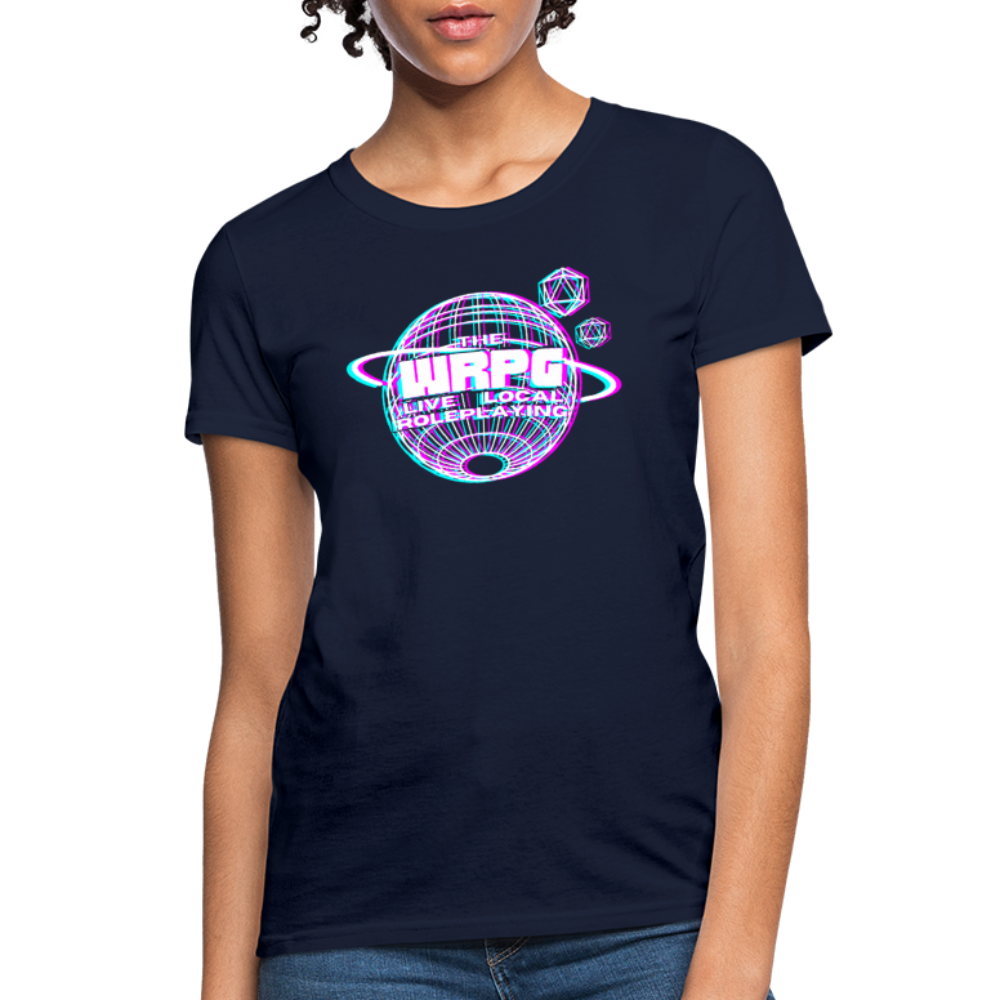 the WRPG 3d logo white Women's T-Shirt - navy