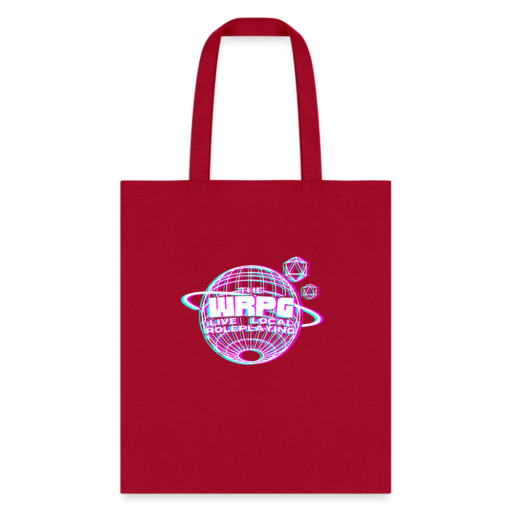 the WRPG 3d logo whiteTote Bag - red