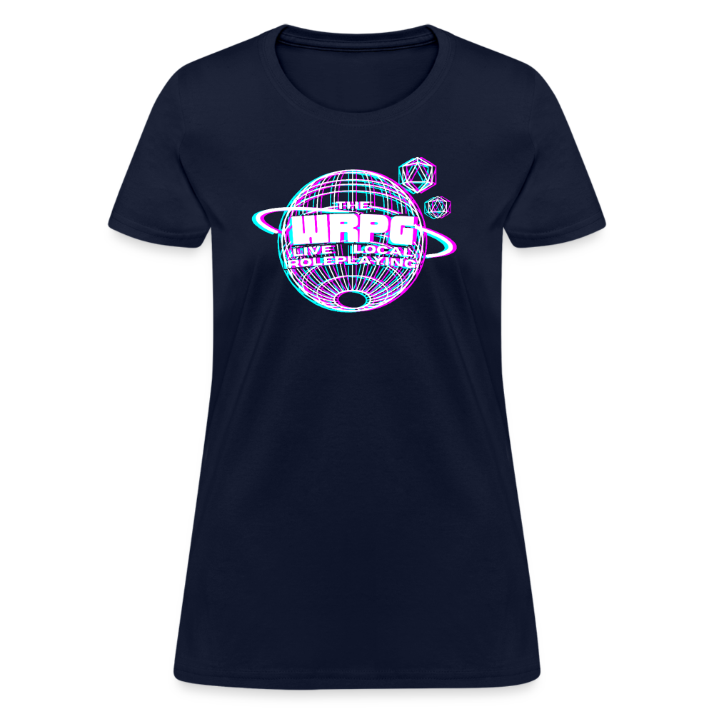 the WRPG 3d logo white Women's T-Shirt - navy