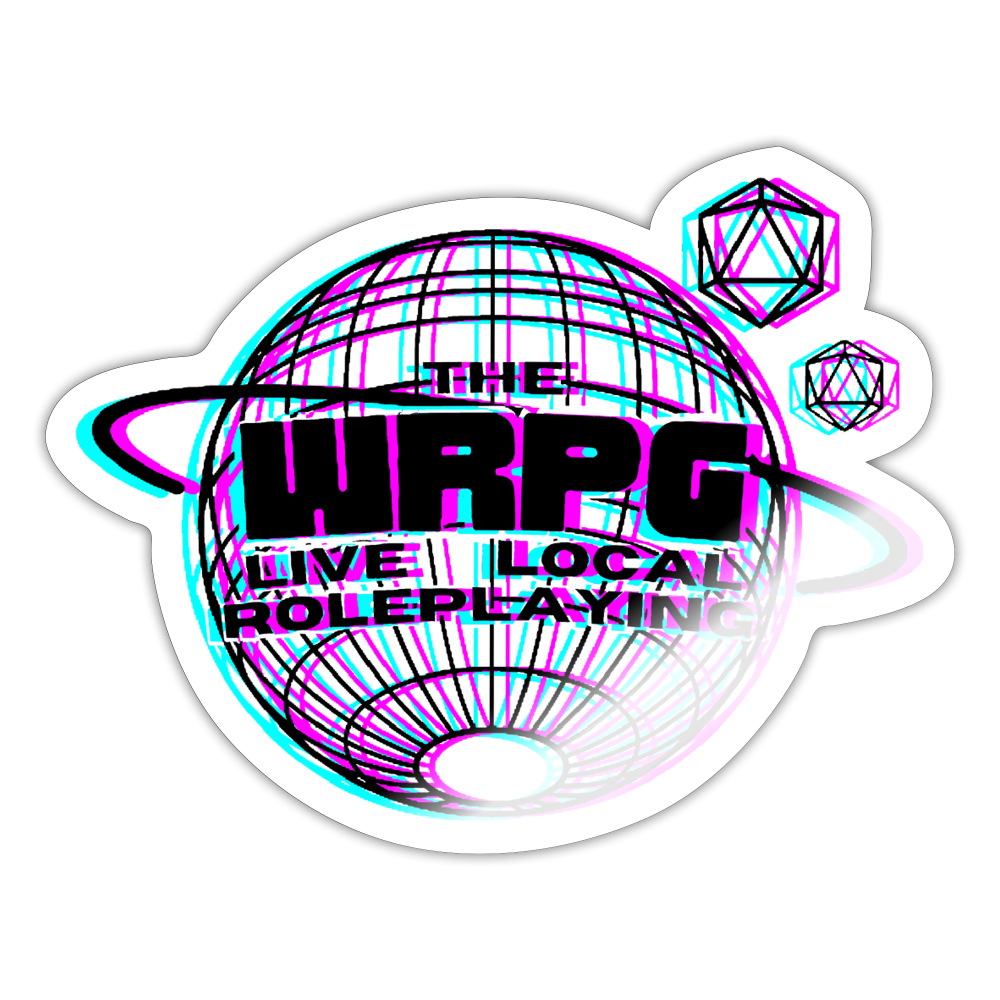 the WRPG 3d logo black Sticker - white glossy