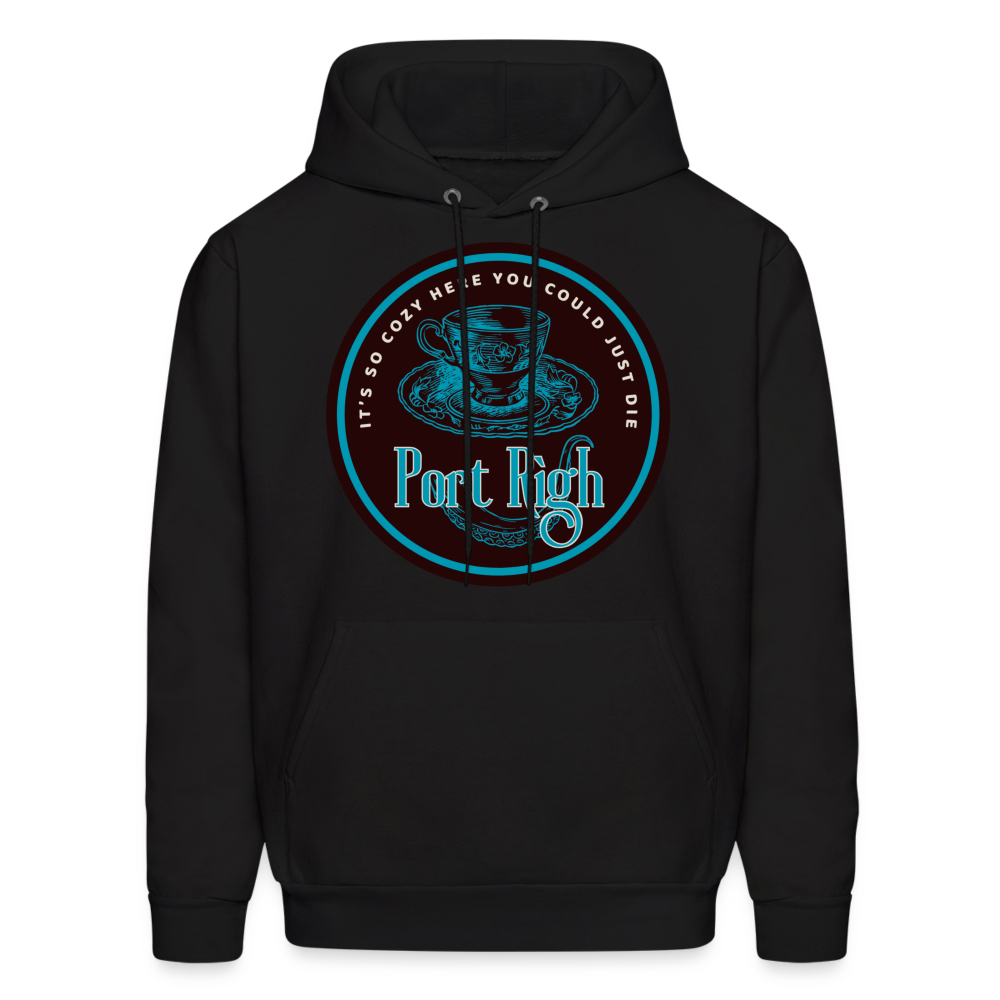 Port Righ Logo white Hoodie - black